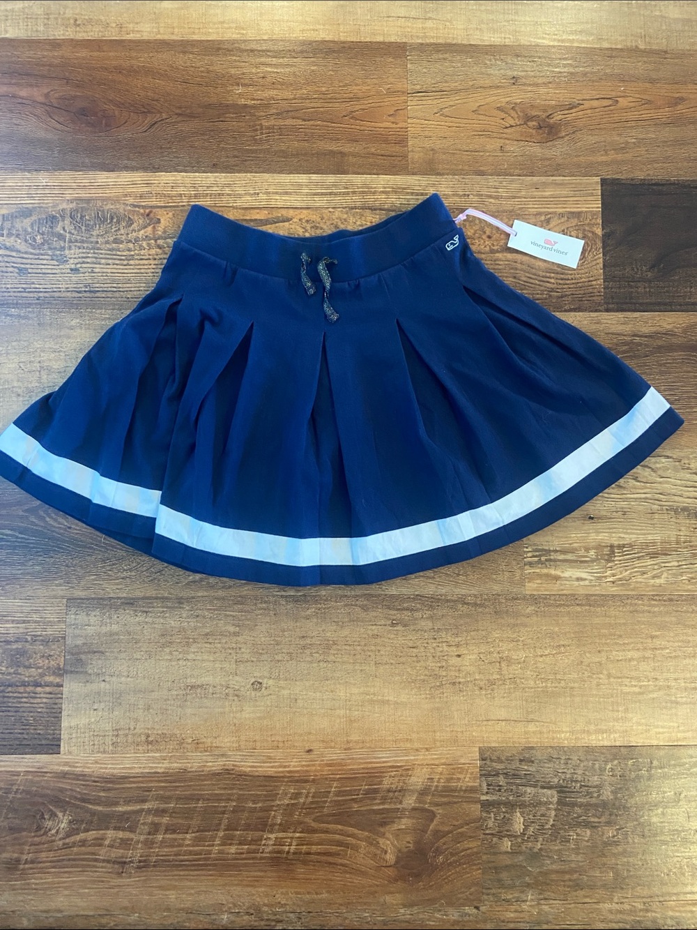 Vineyard Vines Navy Cotton Pleated Skirt